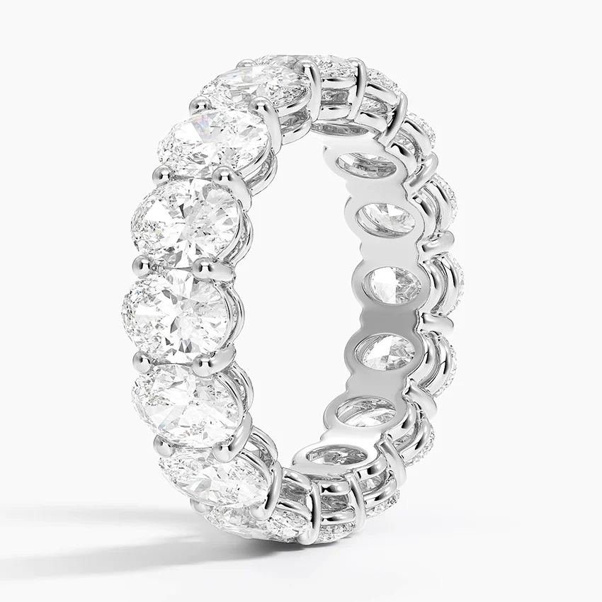 Oval Diamond Eternity Band, Full Eternity Ring, Wedding Band