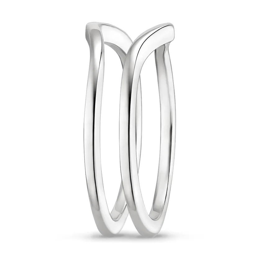 Minimalist V Shape Ring Set, Chevron Stackable Ring, Curved Wishbone Ring