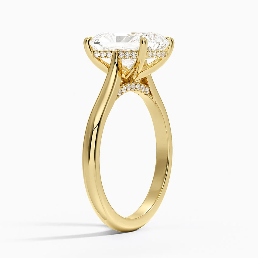 Radiant Cut Solitaire Engagement Ring, 4 Prong Diamond Ring, Minimalist Promise Ring,