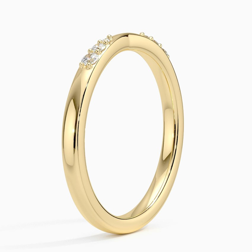 V-Shaped Diamond Wedding Band, Chevron Diamond Ring, Curved Stacking Ring