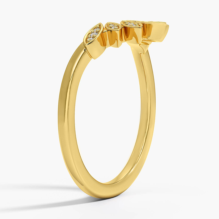Marquise Diamond Chevron Ring, Leaf Cluster V Band, Minimalist Wedding Band