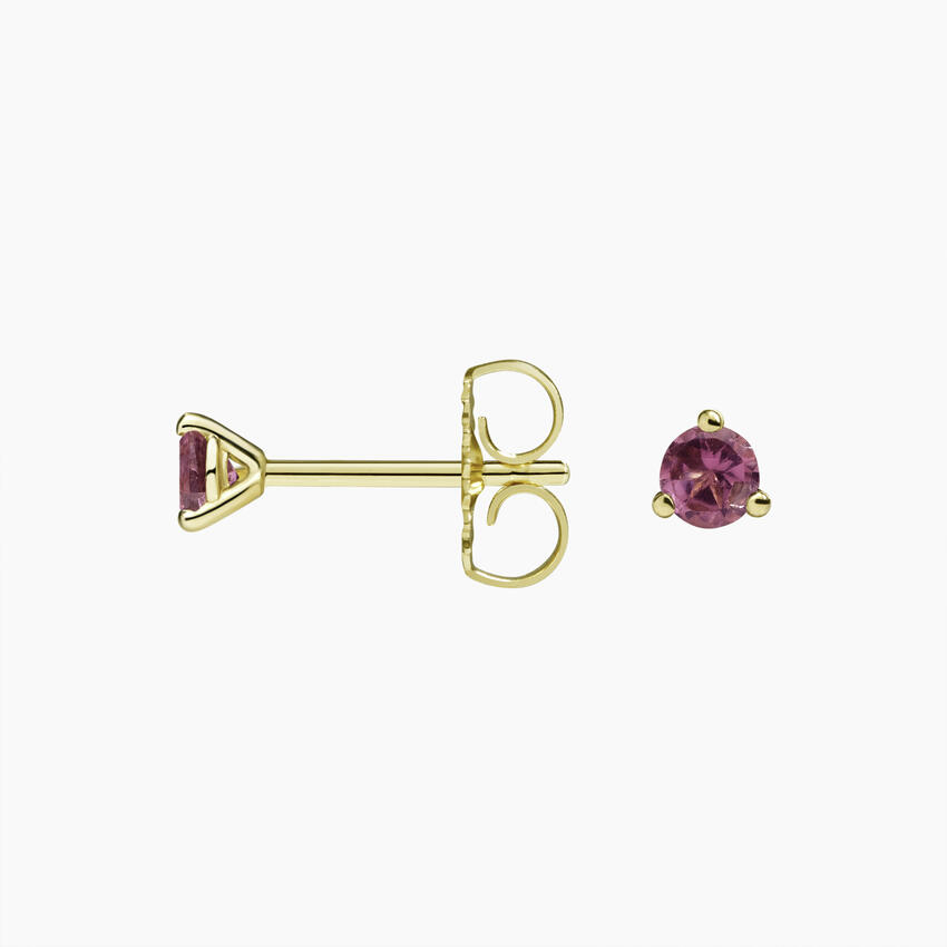Pink Sapphire Solitaire Stud Earrings