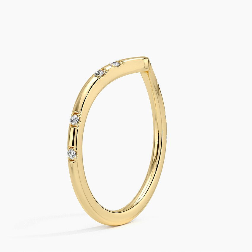 Minimalist V Shape Diamond Band, Chevron Diamond Ring, Stackable Wedding Ring