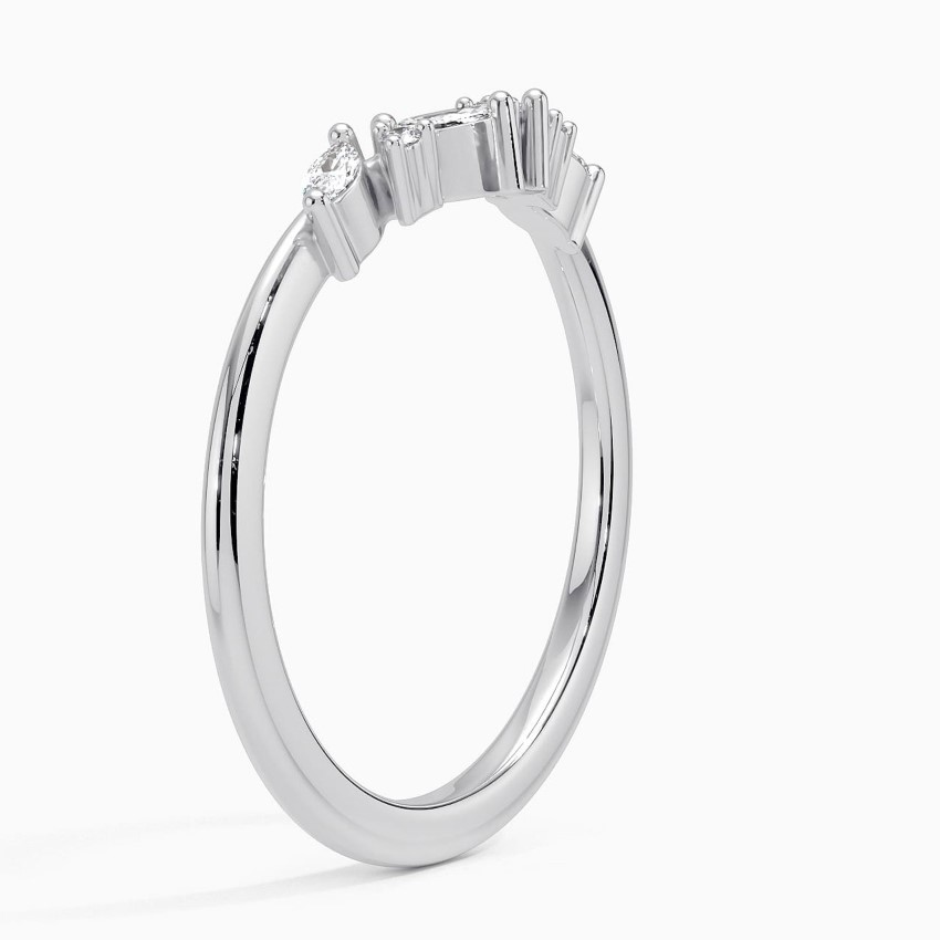 Marquise Diamond V Ring, Chevron Diamond Band, Minimalist Gold Ring, Dainty Wedding Band