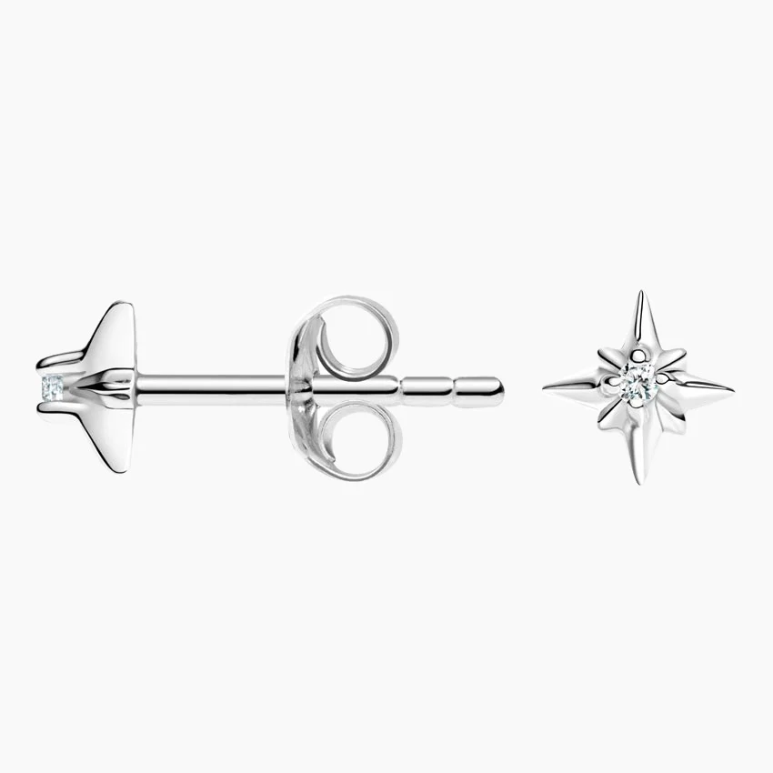 Diamond North Star Stud Earrings