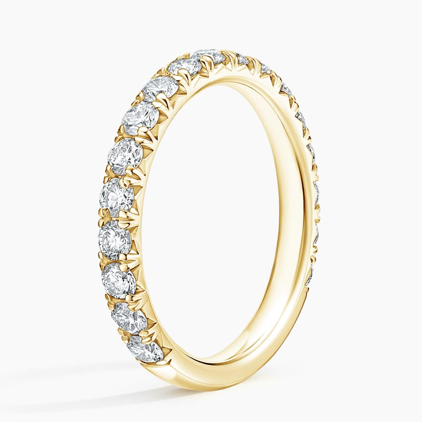 Round Cut Diamond Eternity Band, Half Eternity Wedding Ring, Anniversary Gift for Her