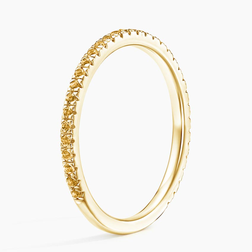 Yellow Sapphire Eternity Ring, Full Eternity Band, Minimal Stackable Ring