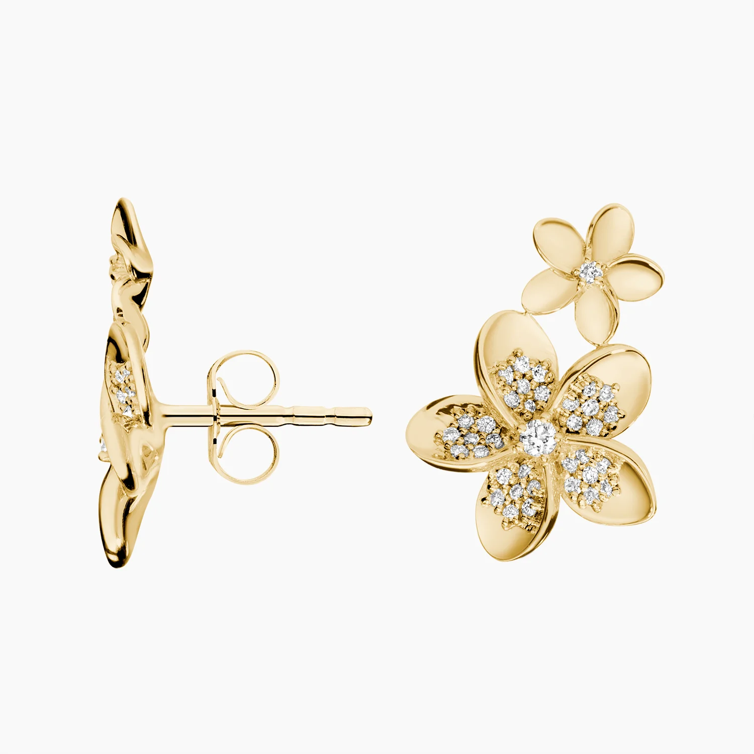 Diamond Flower Stud Earrings, Floral Cluster Earrings, Nature Inspired Diamond Earrings