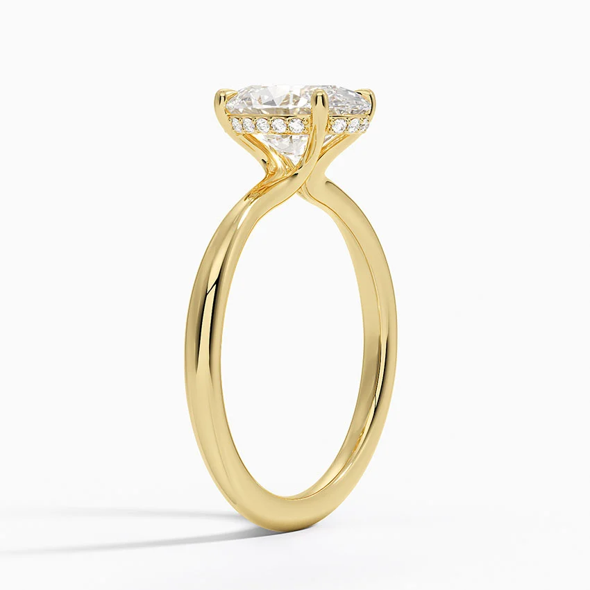 Oval Cut Diamond Solitaire Engagement Ring, 4 Prong Oval Diamond Ring, Minimalist Bridal Ring