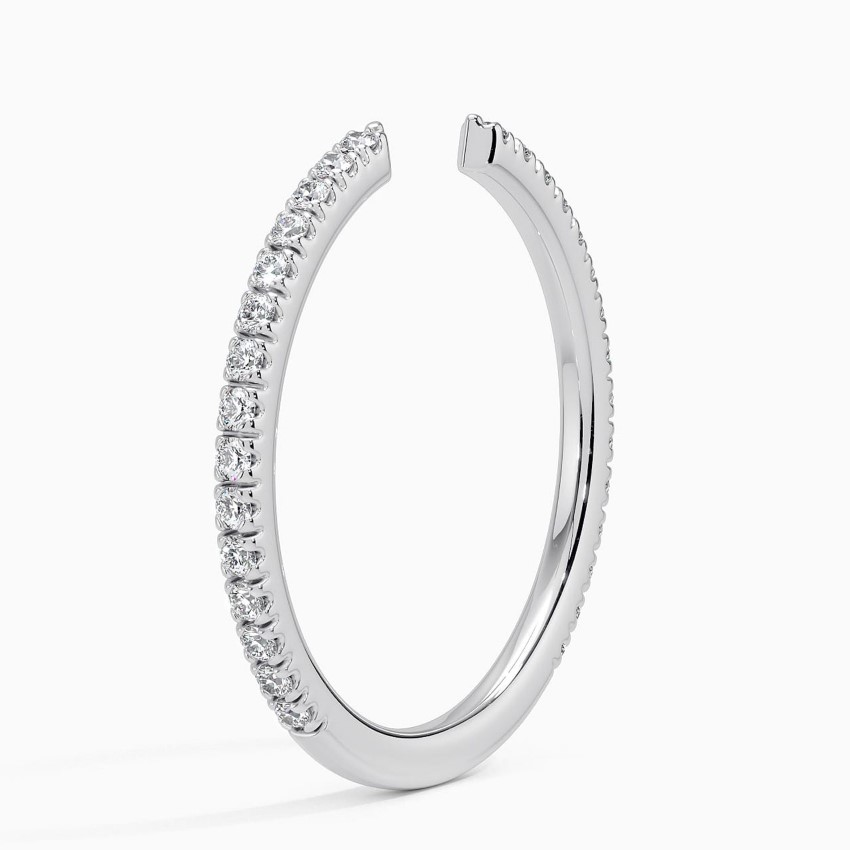 Open Diamond Bangle Bracelet, Minimalist Cuff Bracelet, Gold Diamond Bangle
