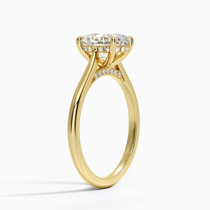 Oval Cut Diamond Engagement Ring, Solitaire Oval Ring, 4 Prong Minimalist Ring