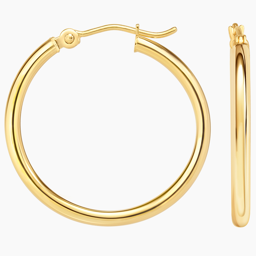 Classic Round Hoop Earrings, Minimalist Everyday Hoops