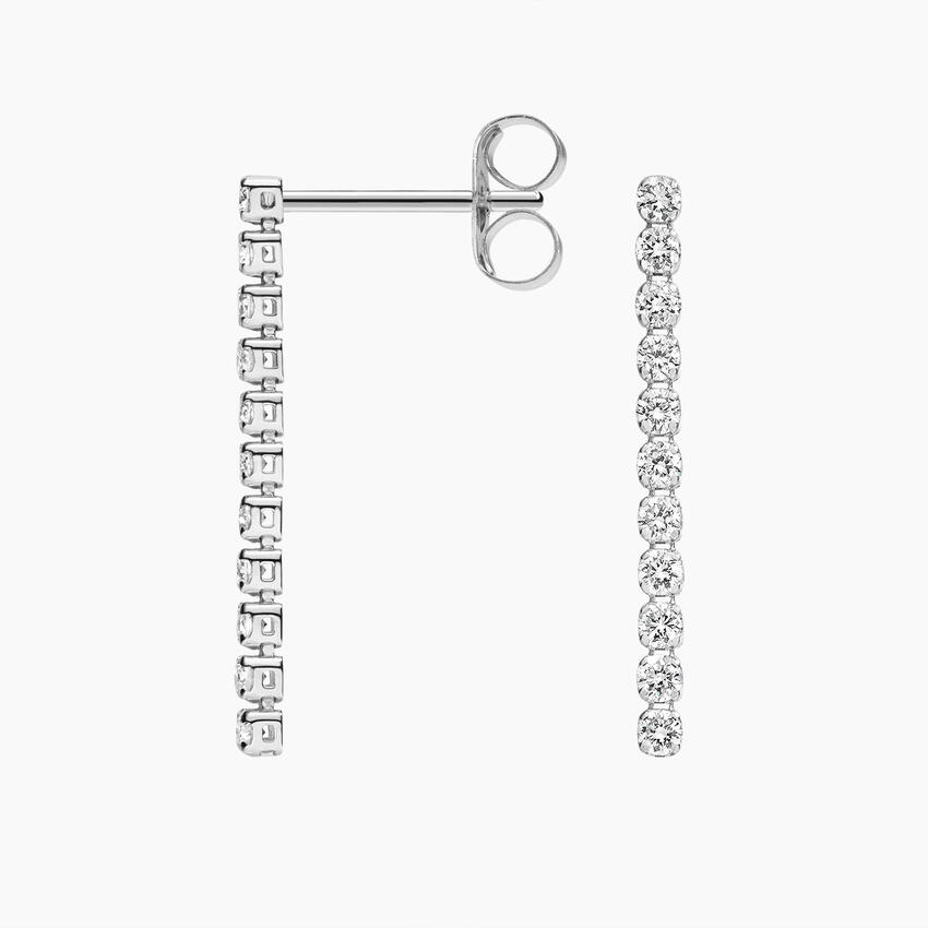 Diamond Line Drop Earrings