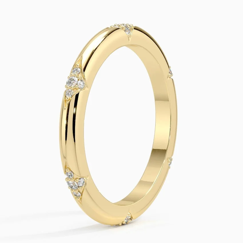 Minimalist Diamond Ring, Dainty Cluster Diamond Band, Stackable Everyday Ring