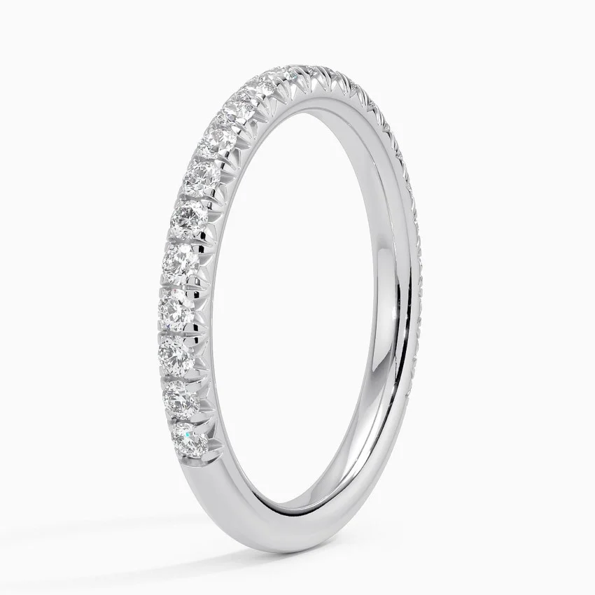 Classic Diamond Eternity Band Ring, Round Cut Wedding Band, Minimalist Stackable Ring
