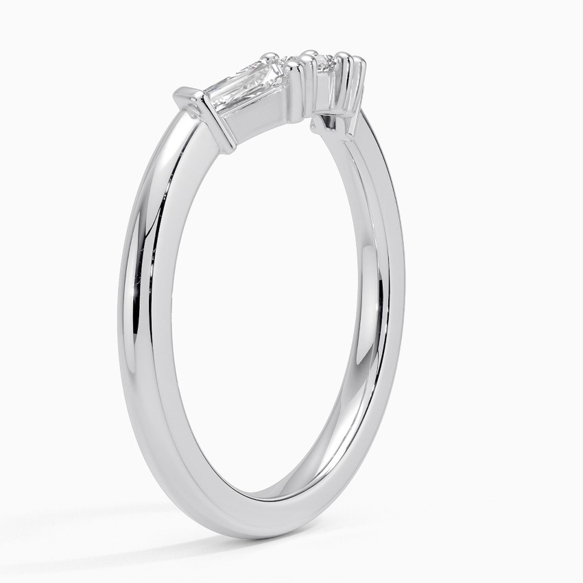 Baguette Diamond Chevron Ring, V Shape Diamond Ring, Minimalist Wedding Band