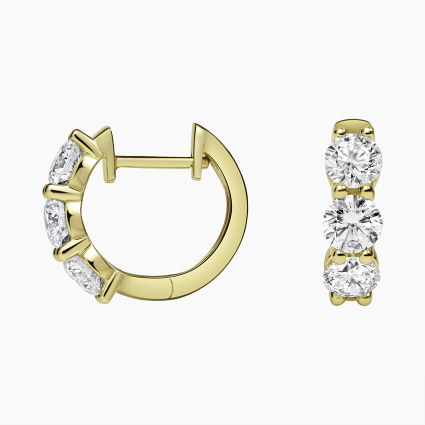 Diamond Trio Huggie Earrings