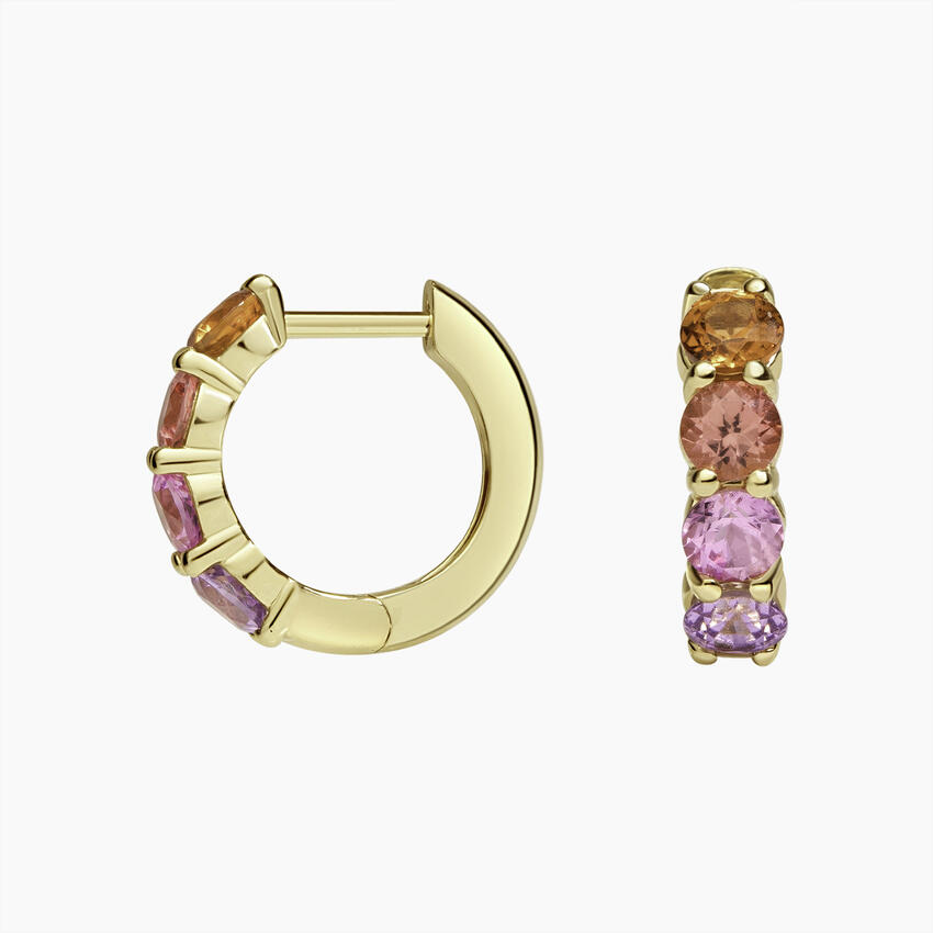Sunset Ombre Sapphire Huggie Earrings
