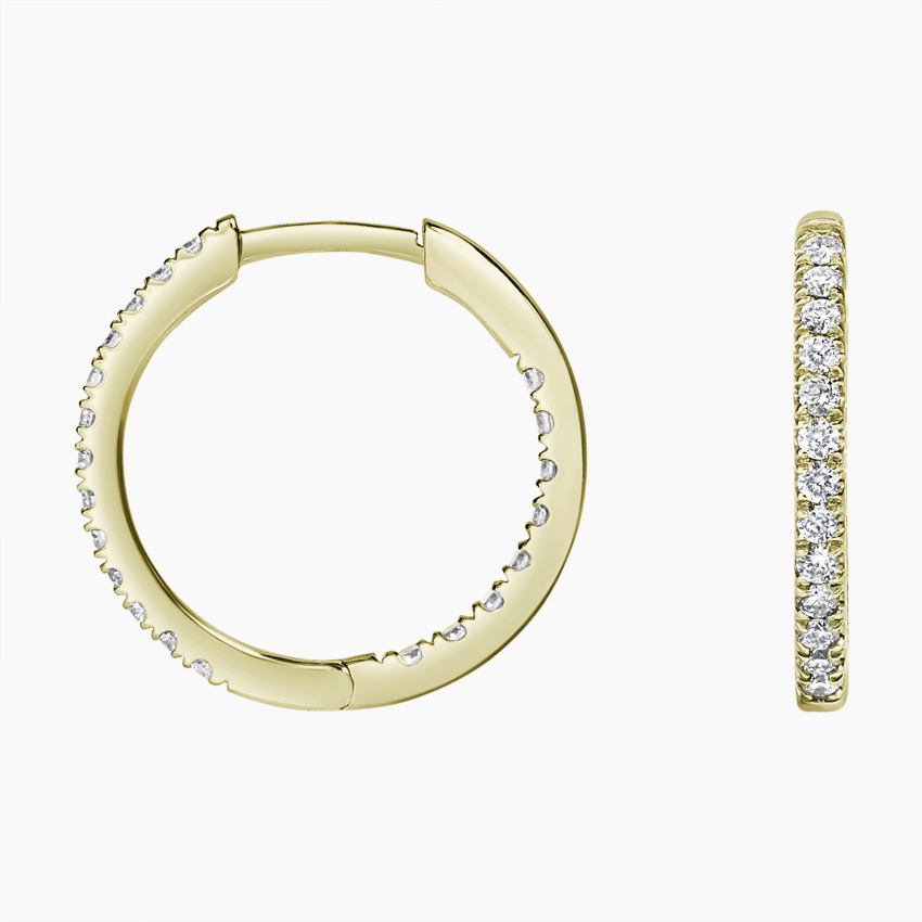 Minimalist Diamond Hoop Earrings, Dainty Pavé Huggie Hoops, Everyday Luxury Jewelry