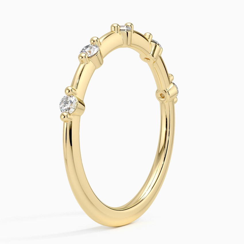 Minimalist Diamond Bezel Ring, Dainty Stackable Diamond Band, Everyday Gold Ring