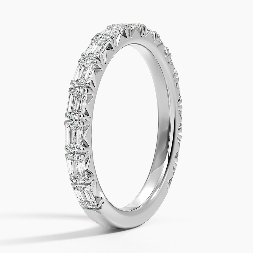Baguette Cut Diamond Eternity Band, Minimalist Stackable Wedding Ring, Wedding Band for Women (Copy)