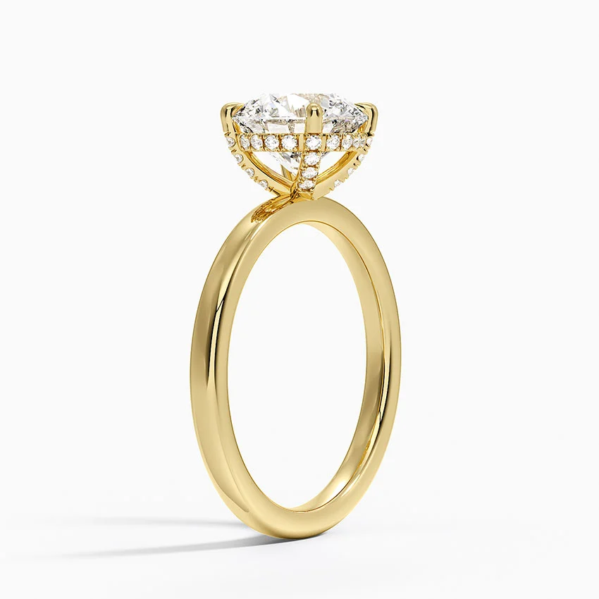 Classic Round Solitaire Diamond Engagement Ring, 4 Prong Setting, Anniversary Gift