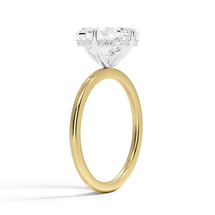 Emerald Cut Solitaire Diamond Engagement Ring, 4 Prong Minimalist Ring, Elegant Bridal Jewelry
