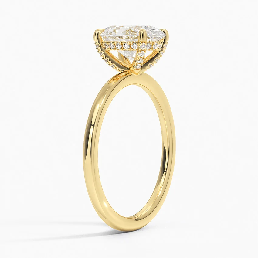 Oval Cut Solitaire Engagement Ring, Minimalist 4 Prong Diamond Ring, Classic Bridal Ring
