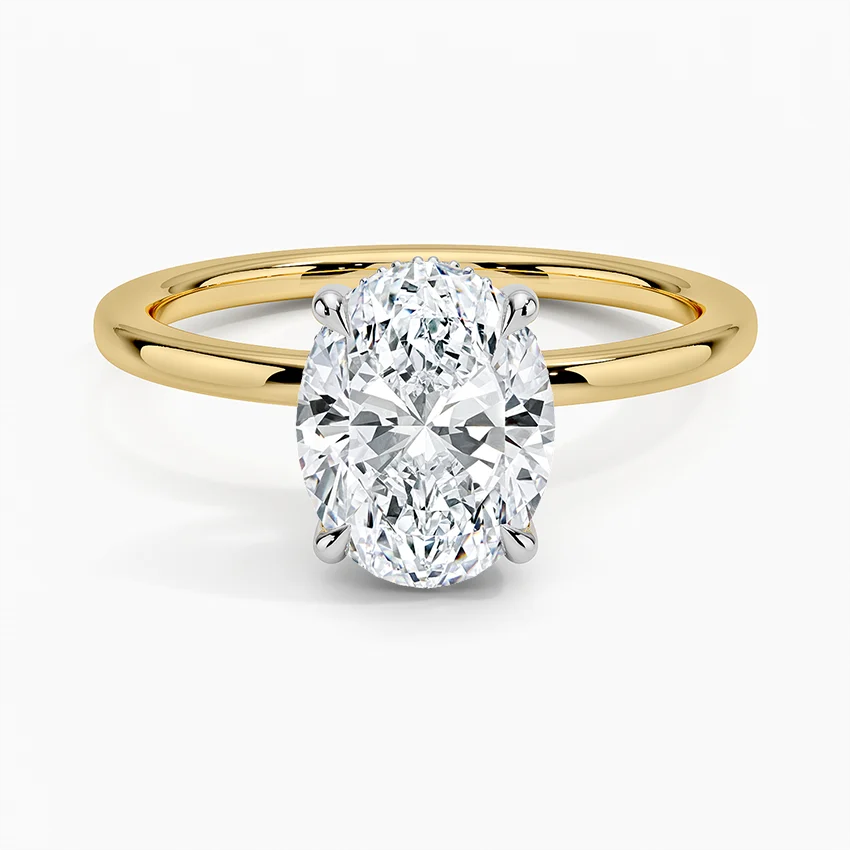Oval Cut Solitaire Diamond Engagement Ring, Classic 4 Prong Minimalist Ring, Bridal Promise Ring