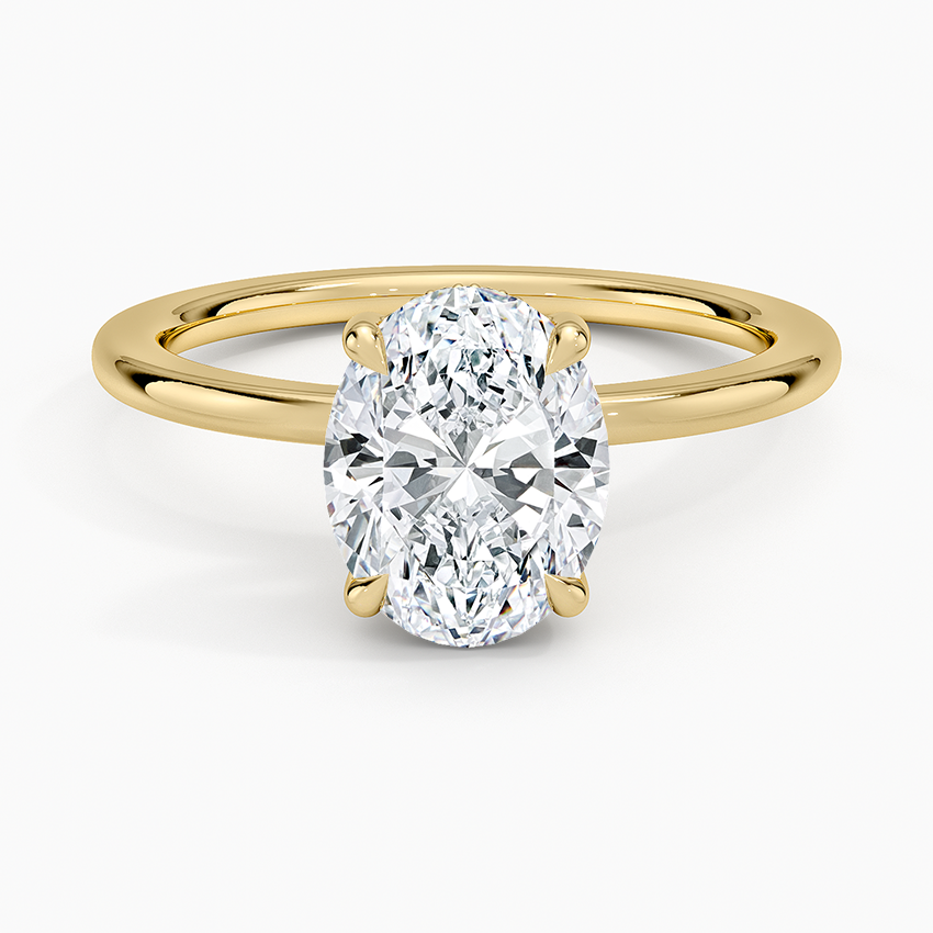 Oval Cut Solitaire Diamond Engagement Ring, 4 Prong Minimalist Ring,Classic Bridal Promise Ring
