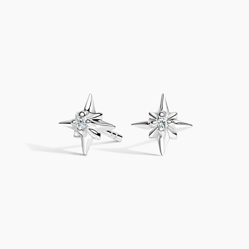 Diamond North Star Stud Earrings