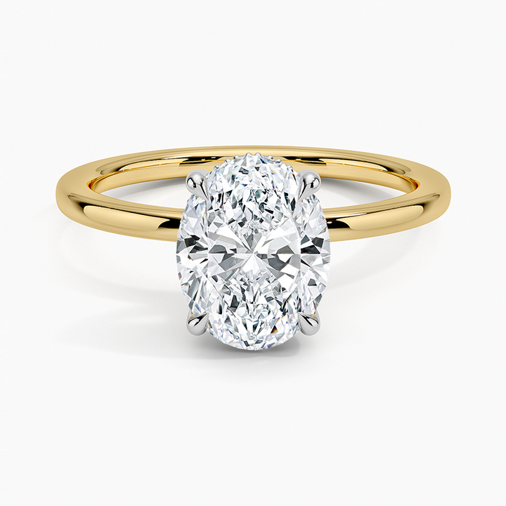 Oval Cut Solitaire Diamond Engagement Ring, Oval Cut Solitaire Diamond Engagement Ring, Minimalist Bridal Ring