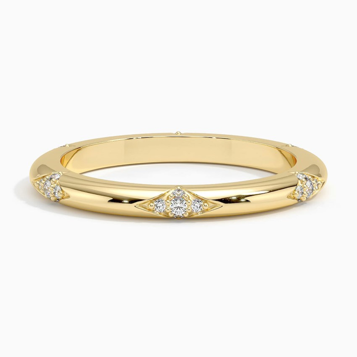 Minimalist Diamond Ring, Dainty Cluster Diamond Band, Stackable Everyday Ring