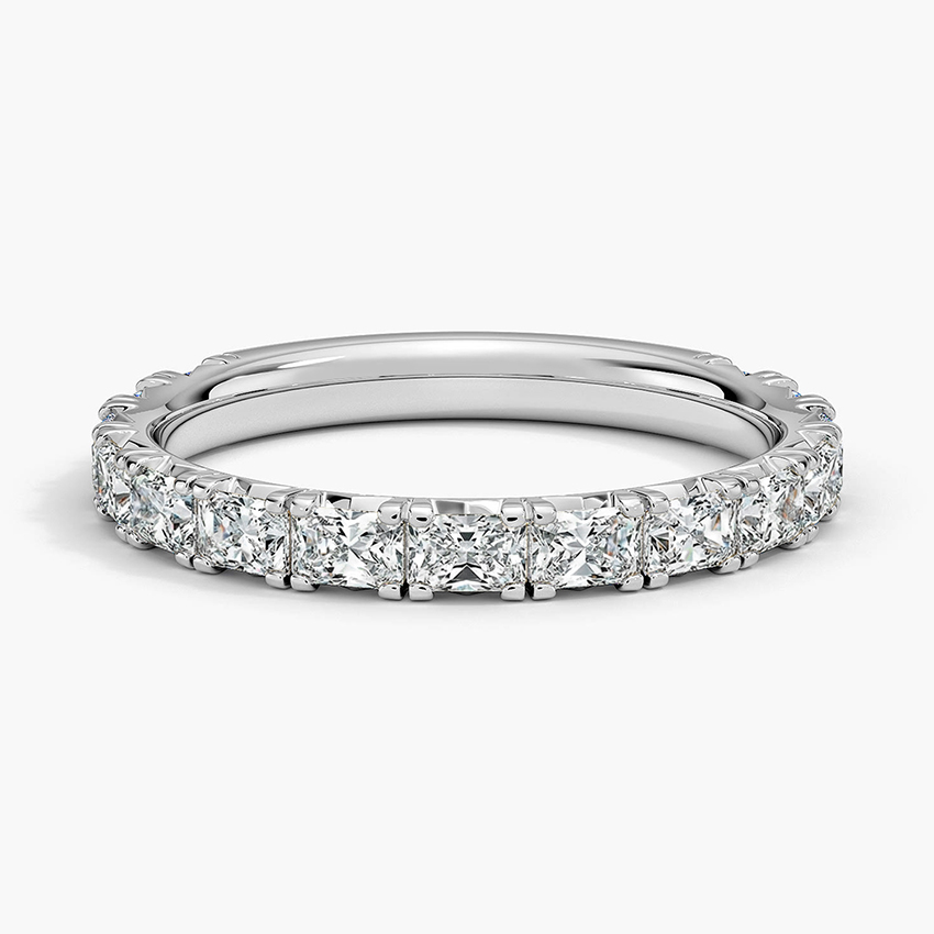 Princess Cut Diamond Eternity Band, Full Eternity Wedding Ring, Minimalist Stackable Ring