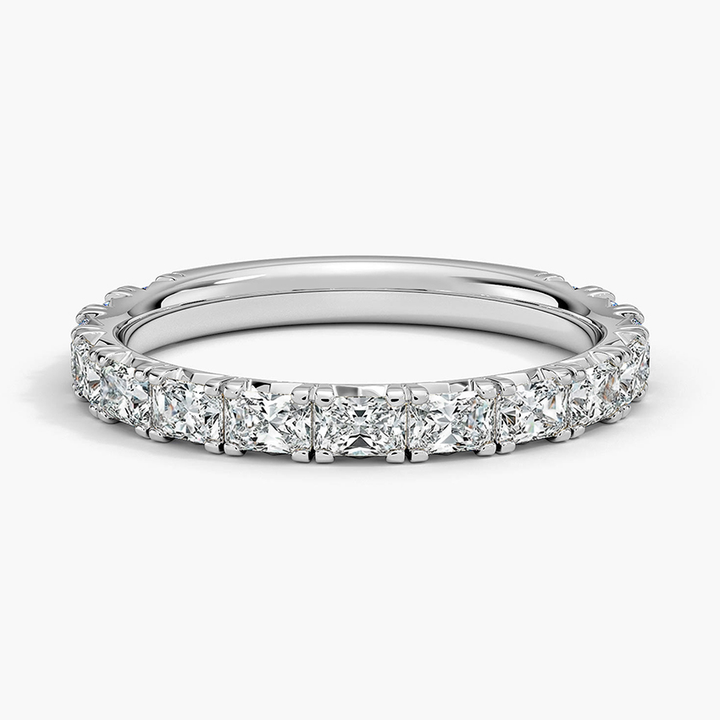 Princess Cut Diamond Eternity Band, Full Eternity Wedding Ring, Minimalist Stackable Ring