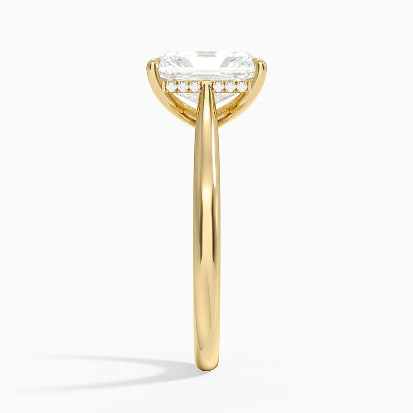 Radiant Cut Solitaire Engagement Ring, 4 Prong Diamond Ring, Minimalist Promise Ring,