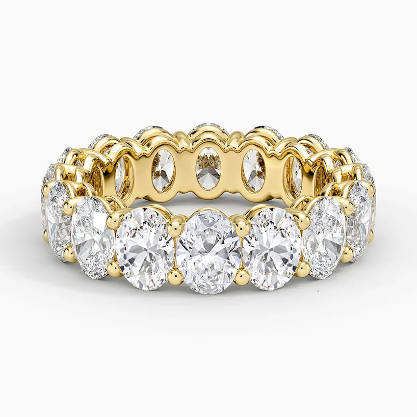 Oval Diamond Eternity Band, Full Eternity Ring, Wedding Band
