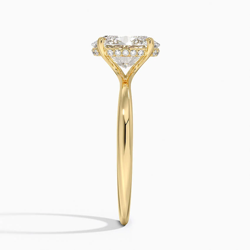 Oval Cut Diamond Solitaire Engagement Ring, 4 Prong Oval Diamond Ring, Minimalist Bridal Ring