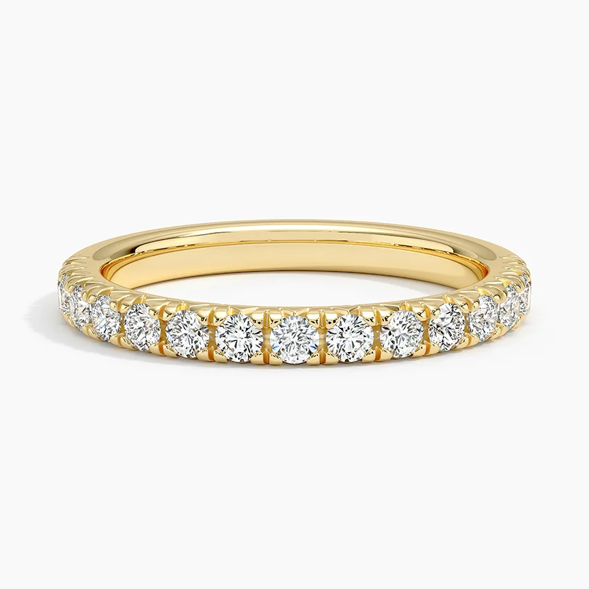 Round Cut Diamond Eternity Band Ring, Wedding Band, Minimalist Stackable Diamond Ring