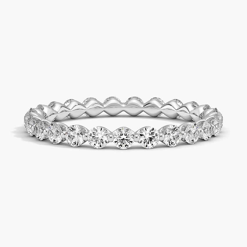 Round Diamond Half Eternity Band, Twisted Rope Wedding Ring, Minimalist Stackable Anniversary Band