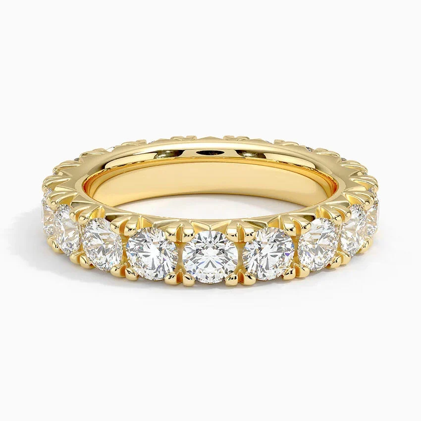 Round Cut Diamond Eternity Band, Full Eternity Wedding Ring, Anniversary Band