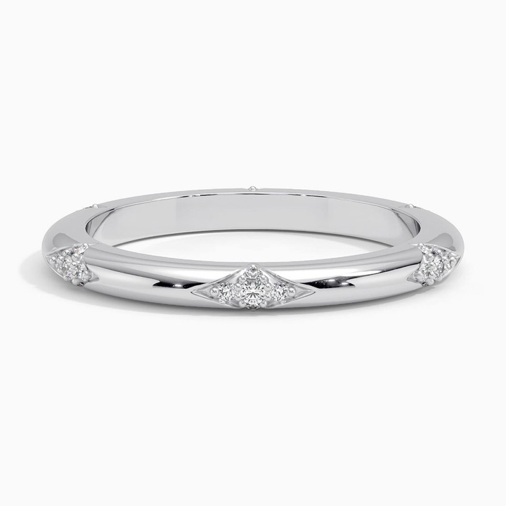 Minimalist Diamond Ring, Dainty Cluster Diamond Band, Stackable Everyday Ring
