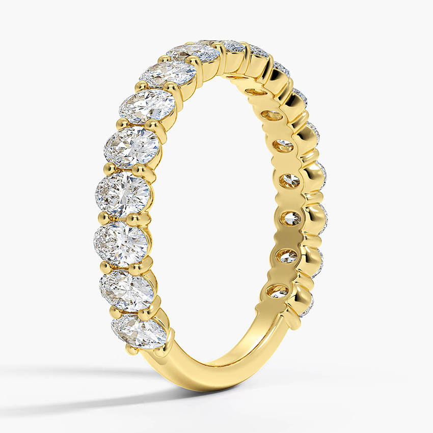 Oval Cut Diamond Eternity Band Ring, Full Eternity Wedding Band, Stackable Diamond Ring