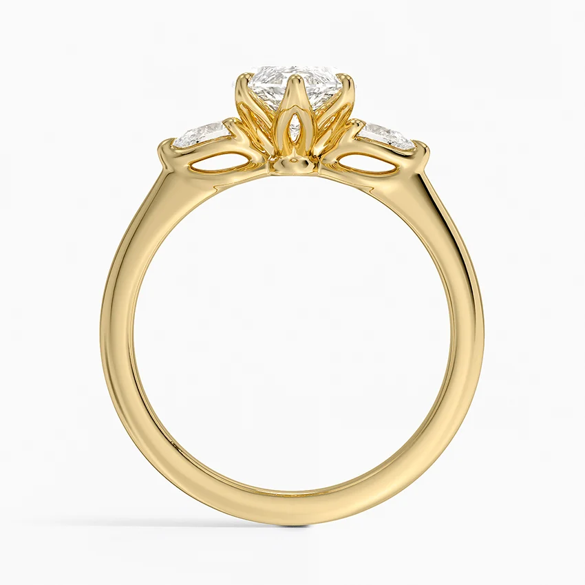 Marquise Cut Diamond Engagement Ring, 3 Stone Marquise Ring, Solid Gold Ring