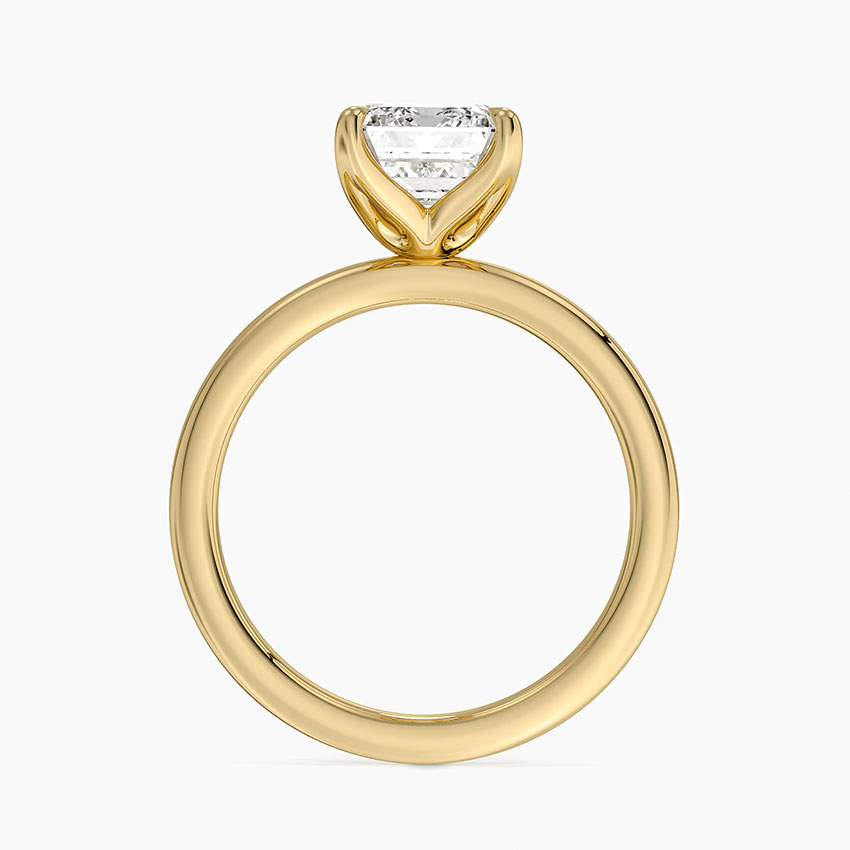 merald Cut Moissanite Engagement Ring, Solitaire 4 Prong Ring, Minimalist Gold Promise Ring