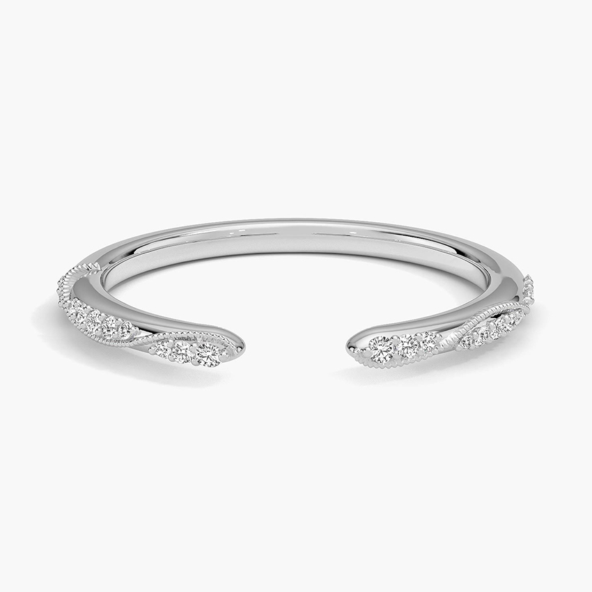 Diamond Open Ring, Minimalist Adjustable Diamond Ring, Wrap Open Ring