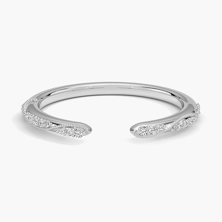 Diamond Open Ring, Minimalist Adjustable Diamond Ring, Wrap Open Ring