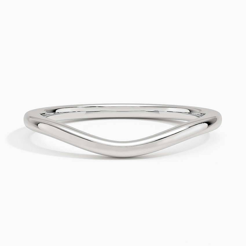 Minimalist Chevron Wedding Band, V Shape Gold Ring, Curved Stacking Ring