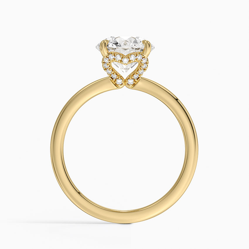Round Cut Solitaire Diamond Engagement Ring, 4 Prong Classic Minimalist Ring, Timeless Bridal Ring
