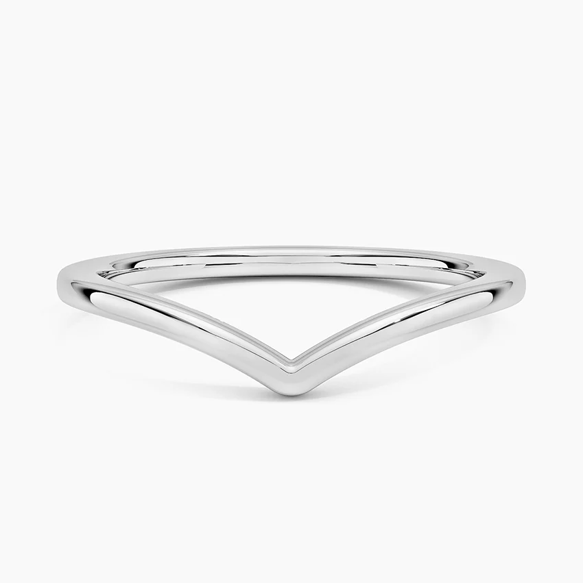 Minimal Chevron V Ring,  Curved Stacking Wedding Band, V Shape Gold Ring